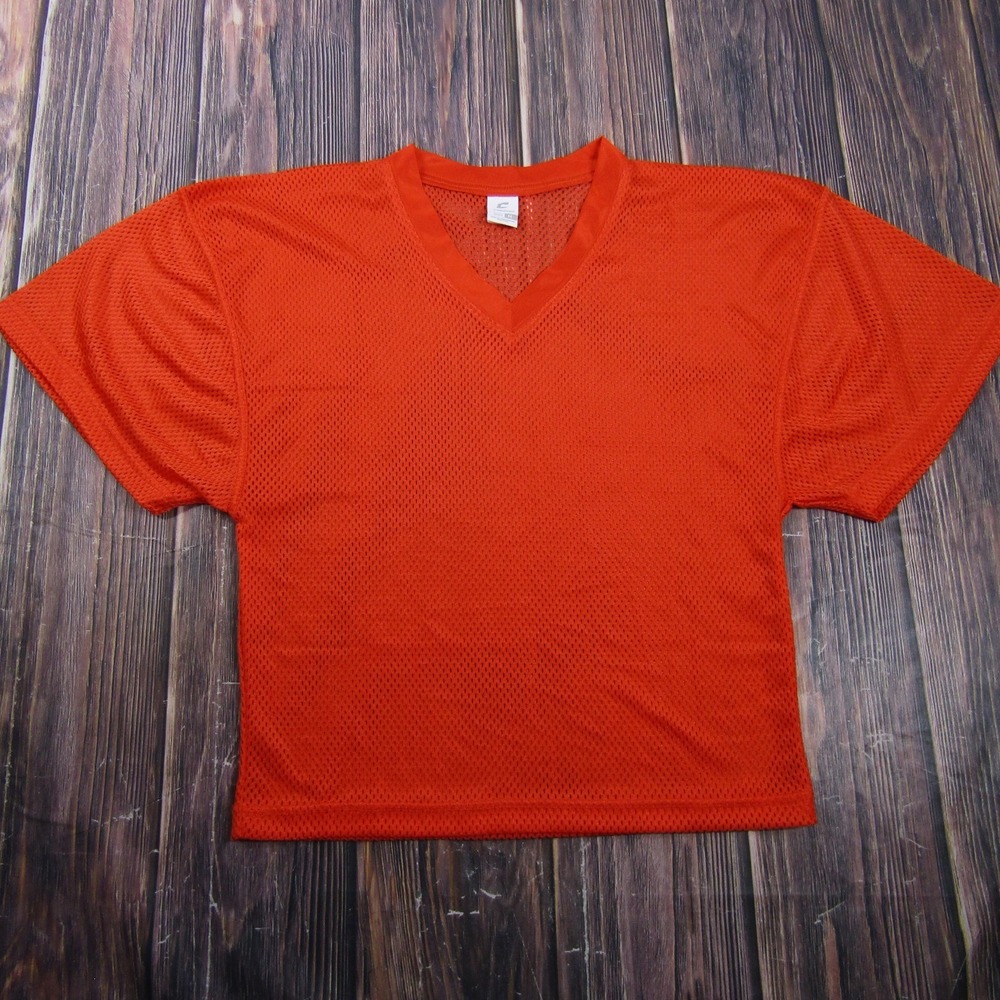 Champro T-Shirt Unisex M Orange Mesh Jersey V-Neck Breathable